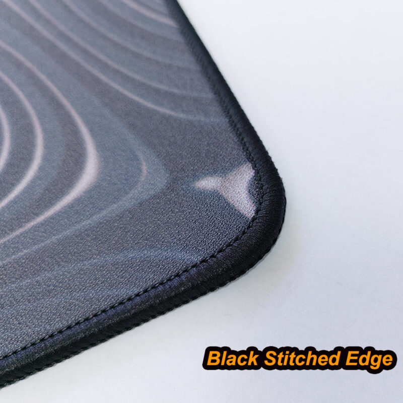 Black Stitched Edge of custom playmat