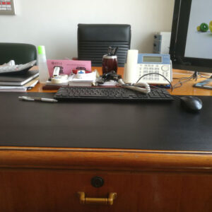 Black pu leather desk pad