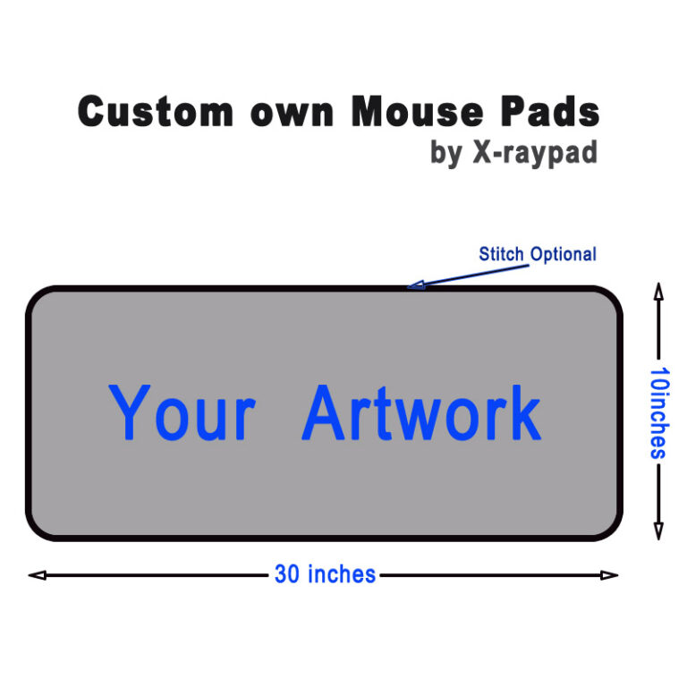 30″ x 10″ Custom own mouse pads bulk Xraypad