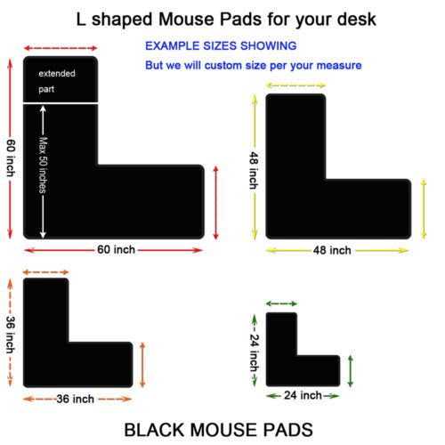 Custom Any size L shaped mouse pad for desktop – X-Raypad