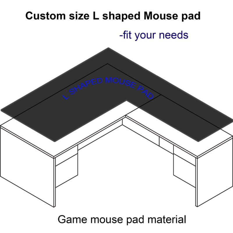 custom mouse pad for l shape desk
