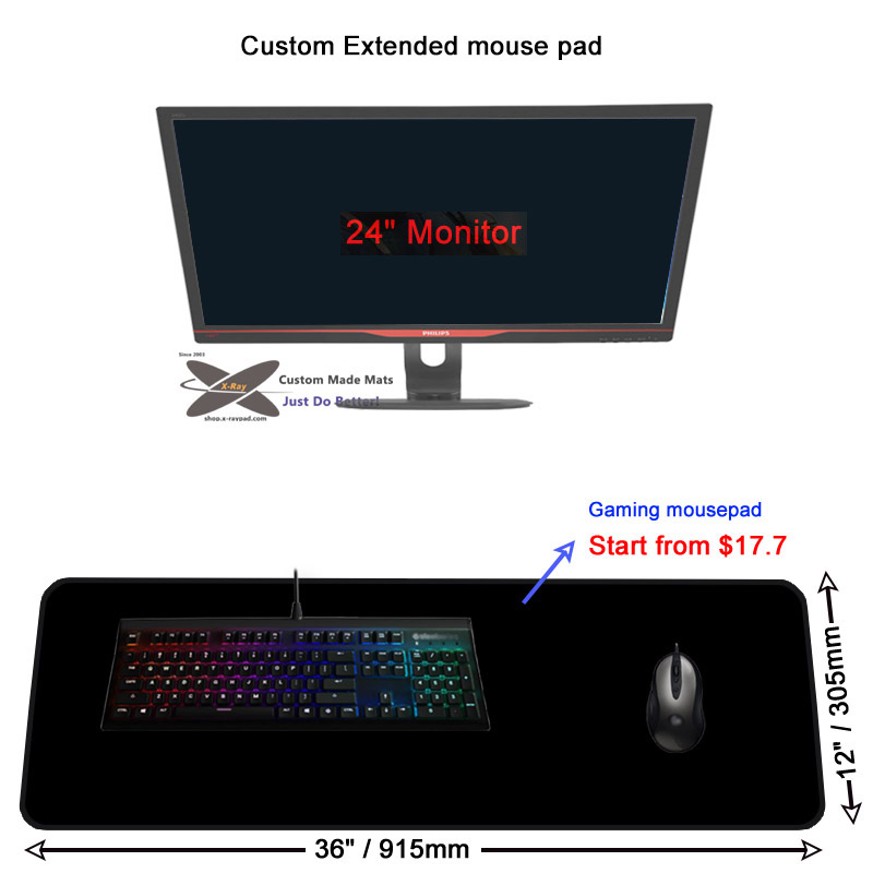 Custom Extended Mousepad 36x12 inches