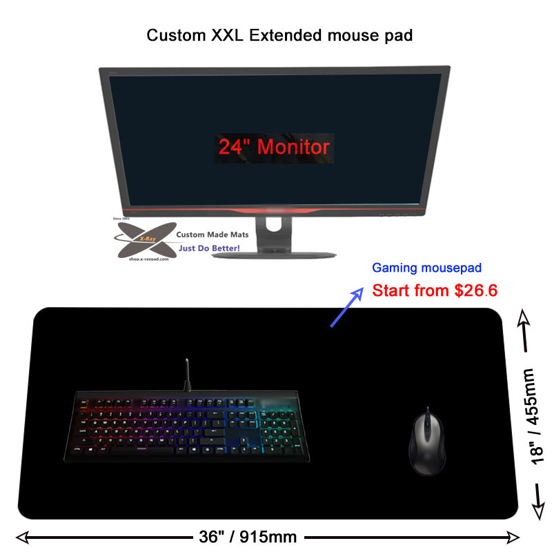 Custom XXL Extended Mousepad 36x18 inches