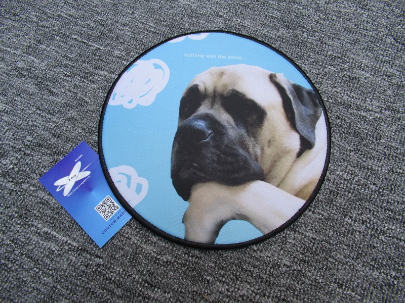 custom round mouse pad with dog printed