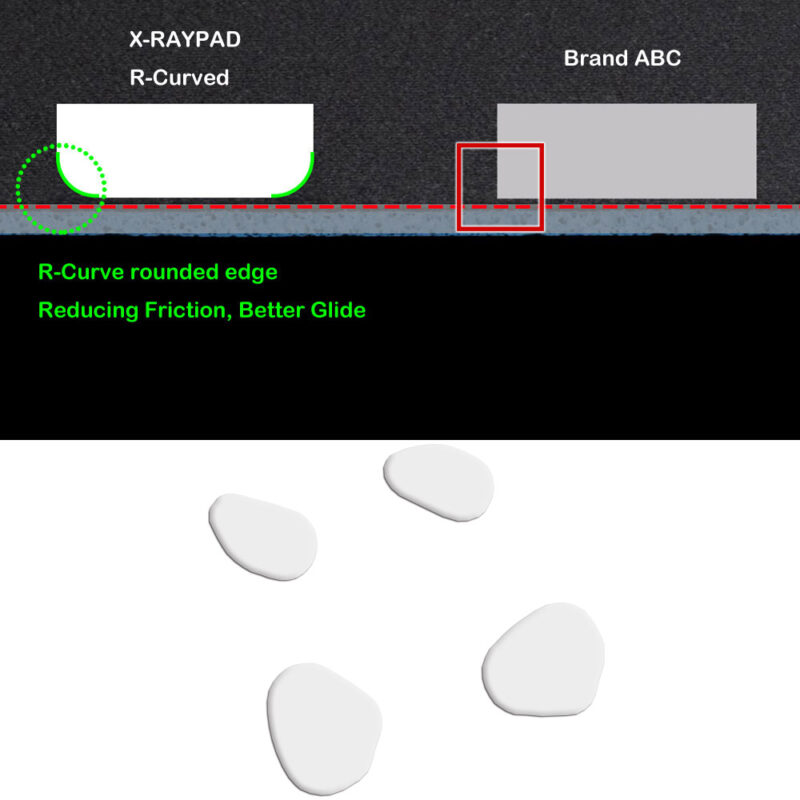 R curve mouse-skates for Endgame Gear XM1 Pro