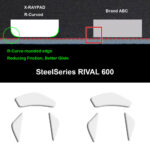 R curve mouse-skates for SteelSeries RIVAL 600