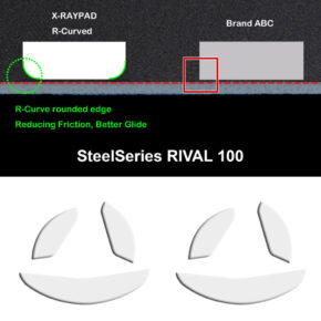 R curve mouse-skates for SteelSeries RIVAL100