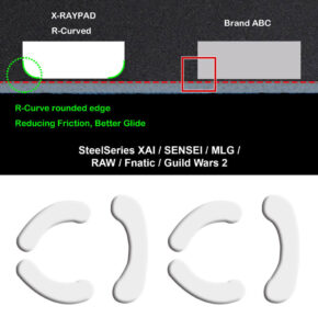 R curve mouse-skates for SteelSeries XAI-RAW-SENSEI
