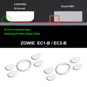 R curve mouse-skates for ZOWIE EC1-B