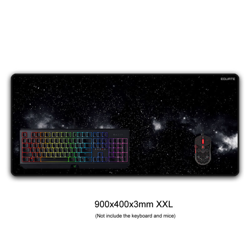 XXL black galaxy Equate mouse pad with keyboard