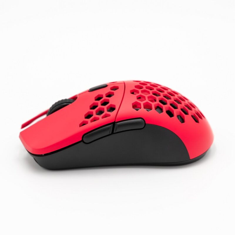 G-wolves HTS wireless red Gaming Mouse side view
