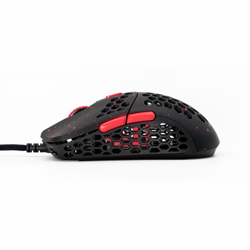HTS Stardust black red 3389 Gaming Mouse-Hati Mini left side