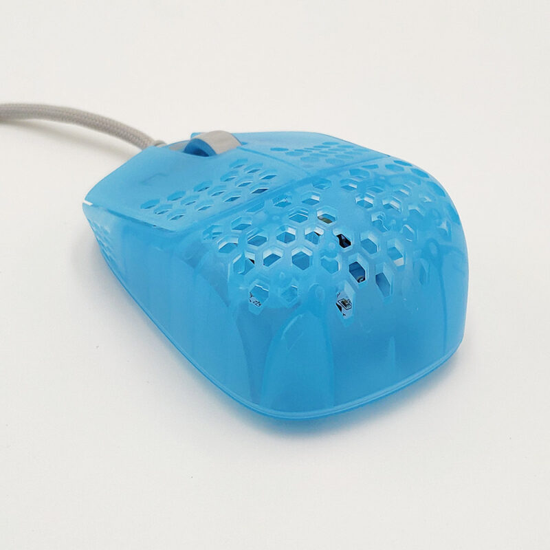 Transparent Blue HSK Fingertip Gaming Mouse back view