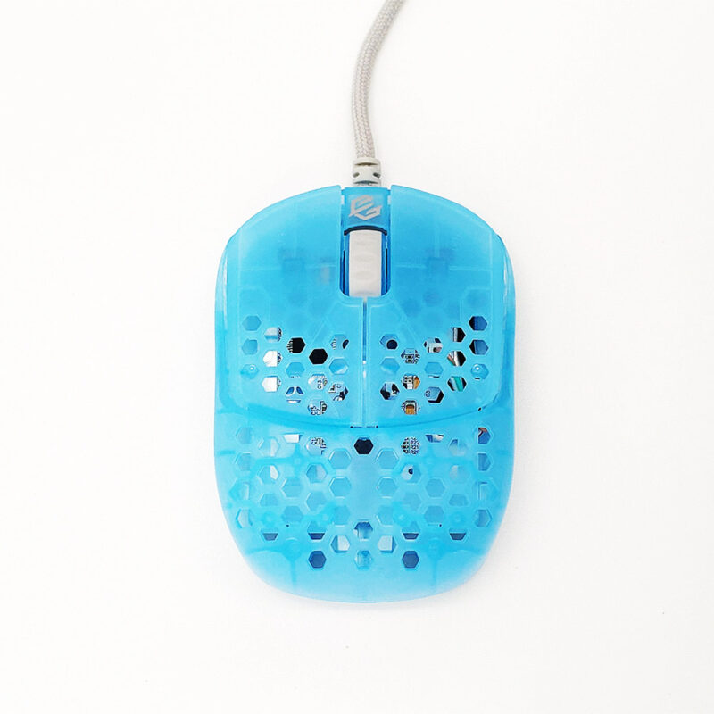 Transparent Blue HSK Fingertip Gaming Mouse top view