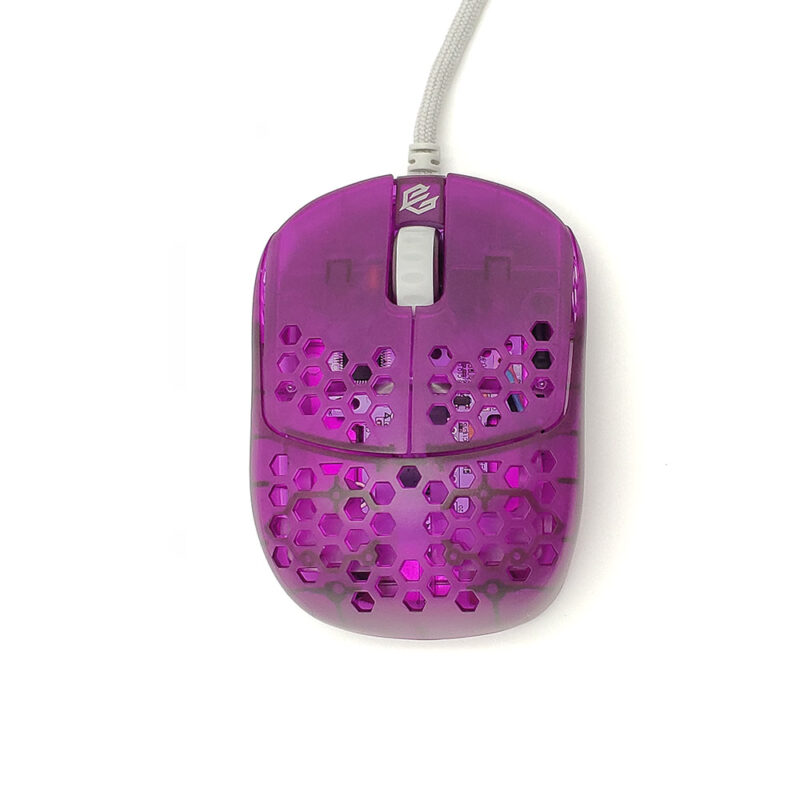 Transparent Purple HSK Fingertip Gaming Mouse top view