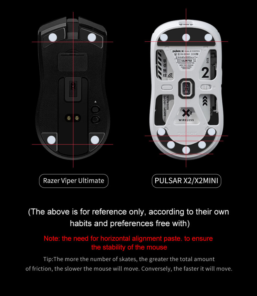 Layout reference of Universal Dots Mouse Skates for Viper Ultimate and ...