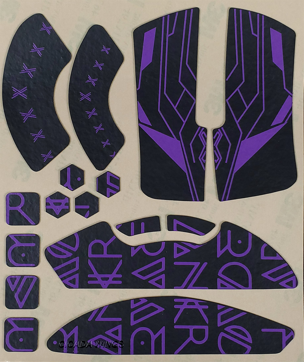 Black purple wing Grip Tape for DeathadderV3 Pro