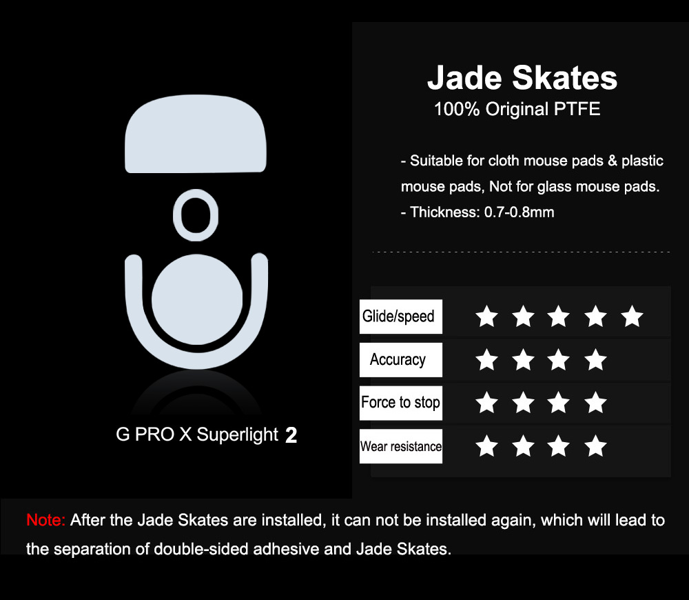 G Pro X Superlight 2 Jade mouse skates features