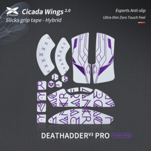 White purple wing Grip Tape for Razer Deathadder V3 Pro