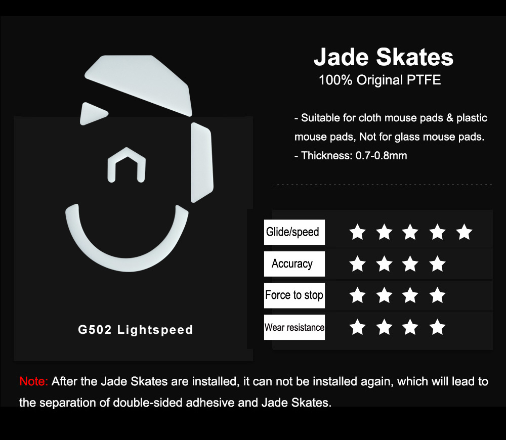 Jade mouse skates feature of Logitech G502 Lightspeed