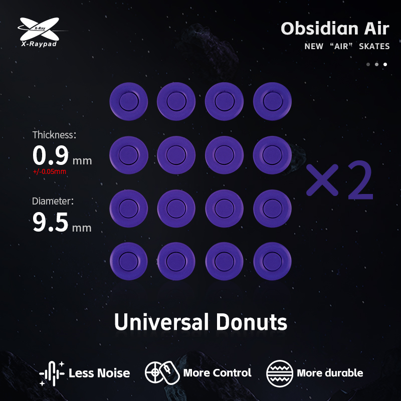 X-Raypad Obsidian Air Mouse Skates Universal D9.5mm Donuts - Quiet & Control - Image 3
