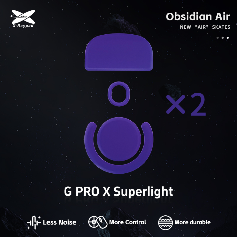 X-Raypad Obsidian Air Mouse Skates for G PRO Wireless X Superlight - Quiet & Control