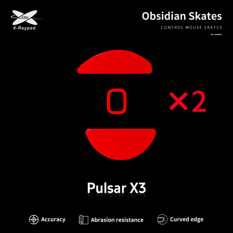 X-Raypad Obsidian Control Skates for Pulsar X3 Wireless Gaming Mouse