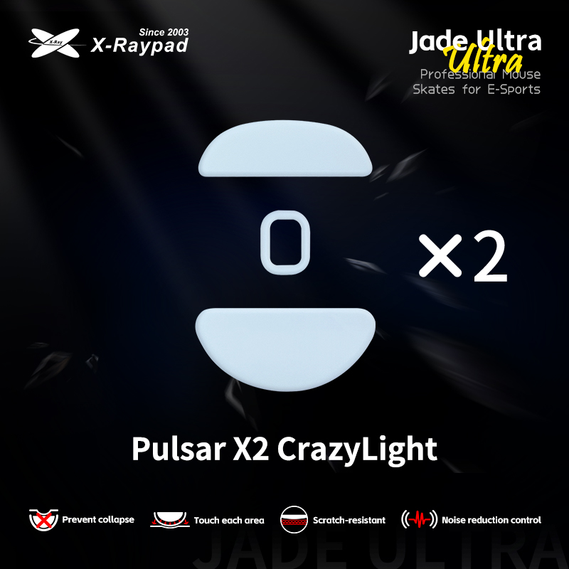X-Raypad Jade Ultra Masterful Mouse Skates for Pulsar X2 CrazyLight Series Gaming Mouse