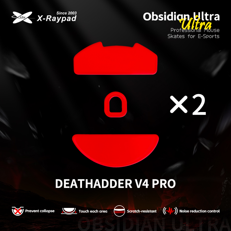 X-Raypad Obsidian Ultra Masterful Mouse Skates for Razer DeathAdder V4 Pro