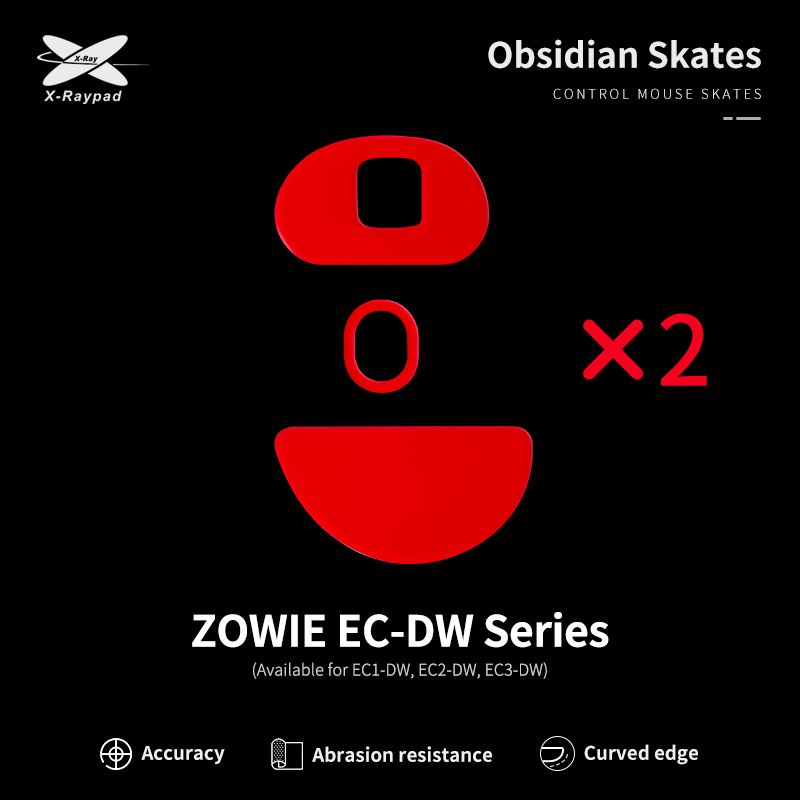 X-Raypad Obsidian Control Skates For ZOWIE EC-DW Gaming Mouse