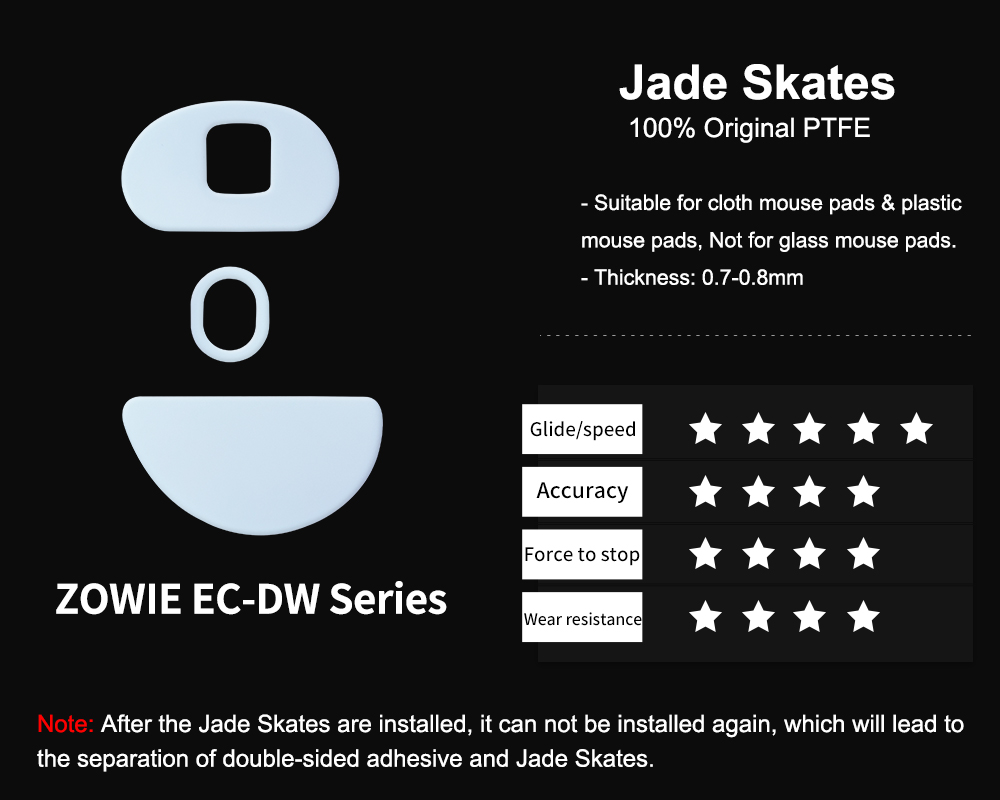 X-Raypad Jade Mouse skates for ZOWIE EC-DW Gaming Mouse – X