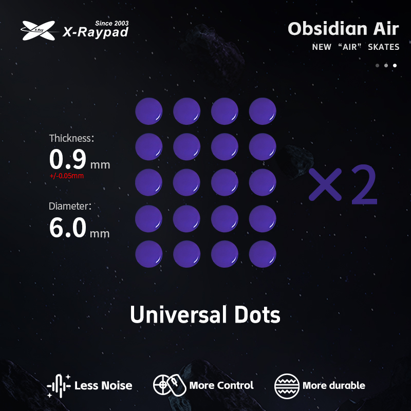 X-Raypad Obsidian Air DIY マウスソール ユニバーサル D6.0mm ドット - 静音&コントロール抜群