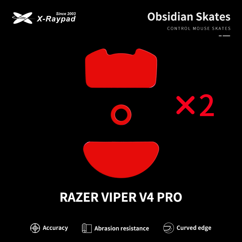 X-Raypad Obsidian Control Mouse Skates for Razer Viper V4 PRO