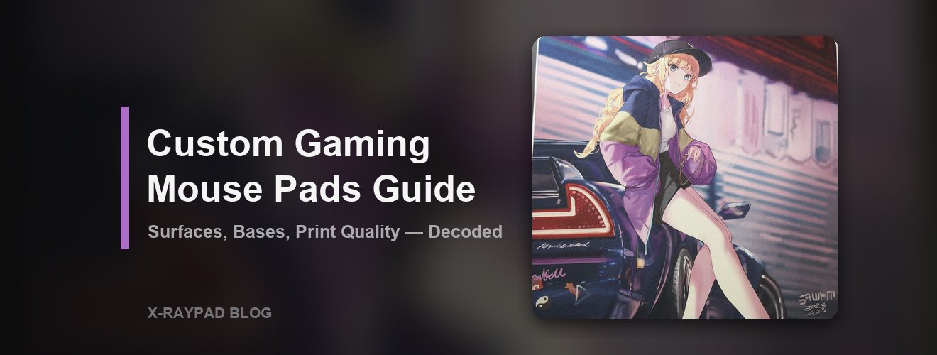 Custom printed gaming mousepad with stitched edges